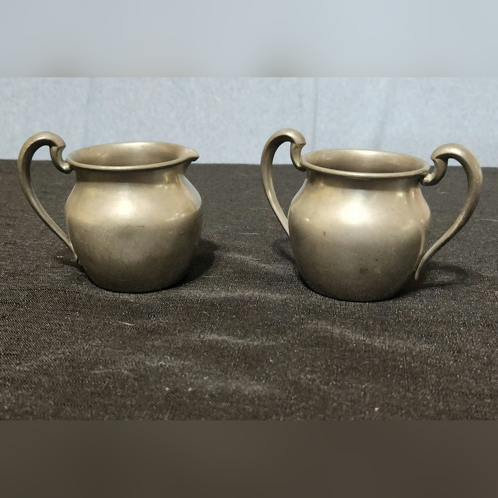 Pilgrim Pewter Creamer and Sugar Set
